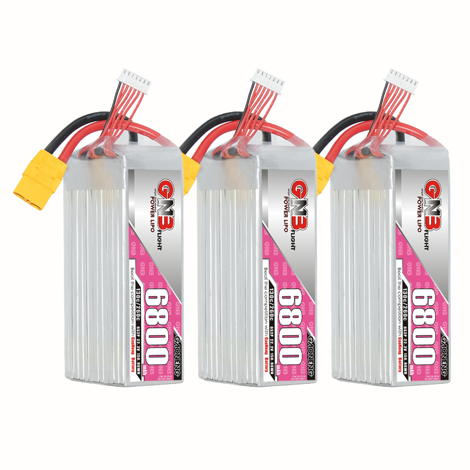 GAONENG GNB 6S 6S2P 22.2V 6800mAh 130C LiPo Battery XT90