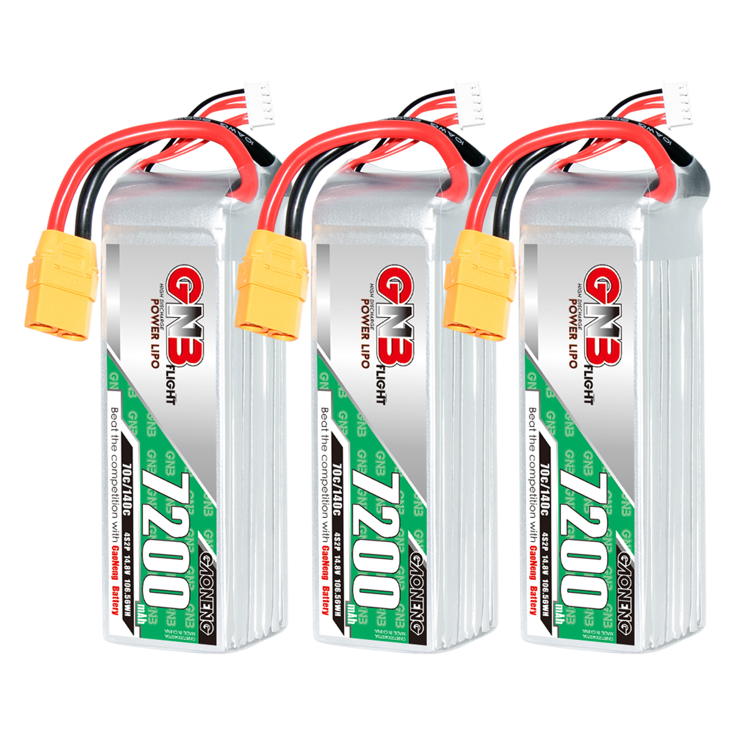 GAONENG GNB 4S 14.8V 7200mAh 70C LiPo Battery XT90