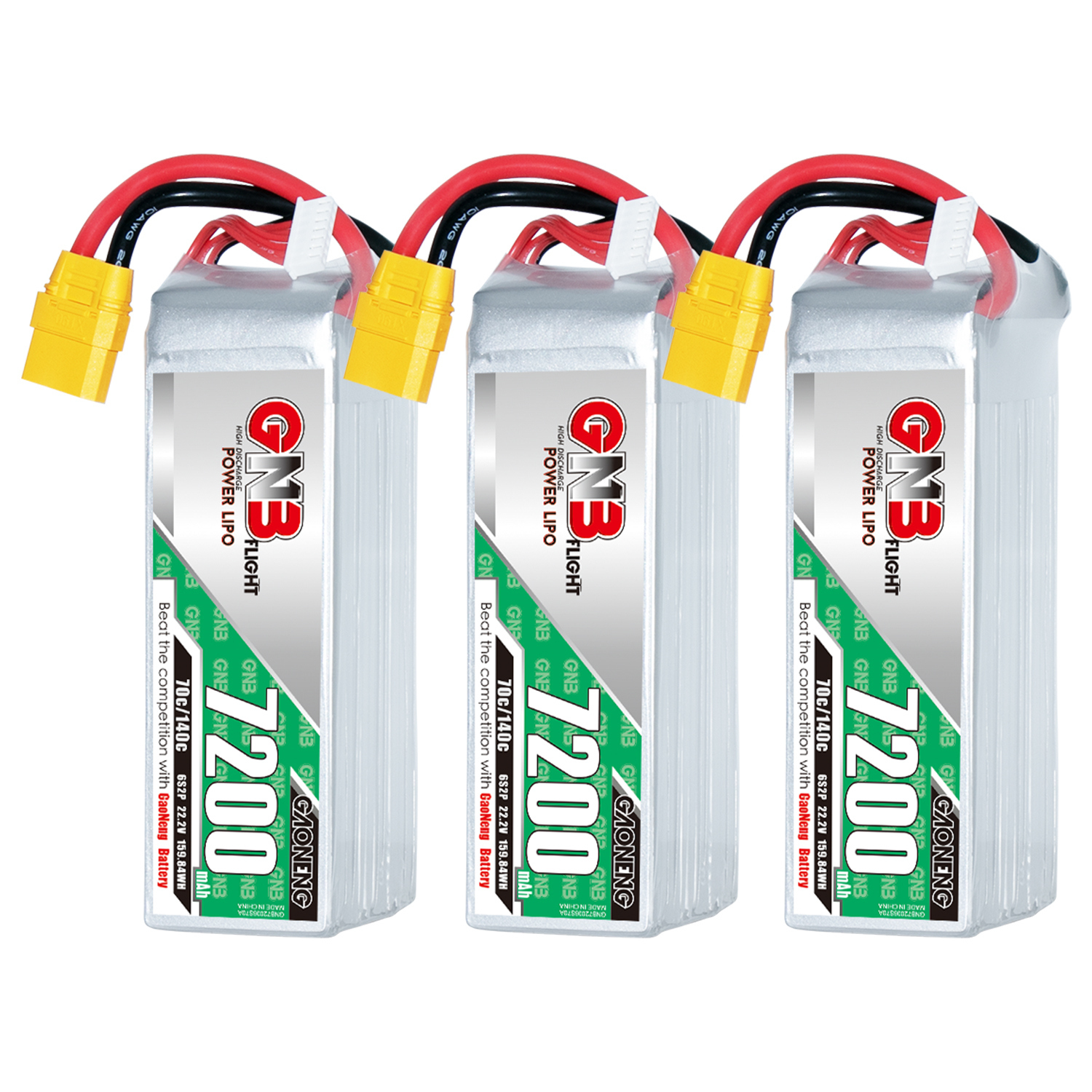 GAONENG GNB 6S 22.2V 7200mAh 70C LiPo Battery XT90