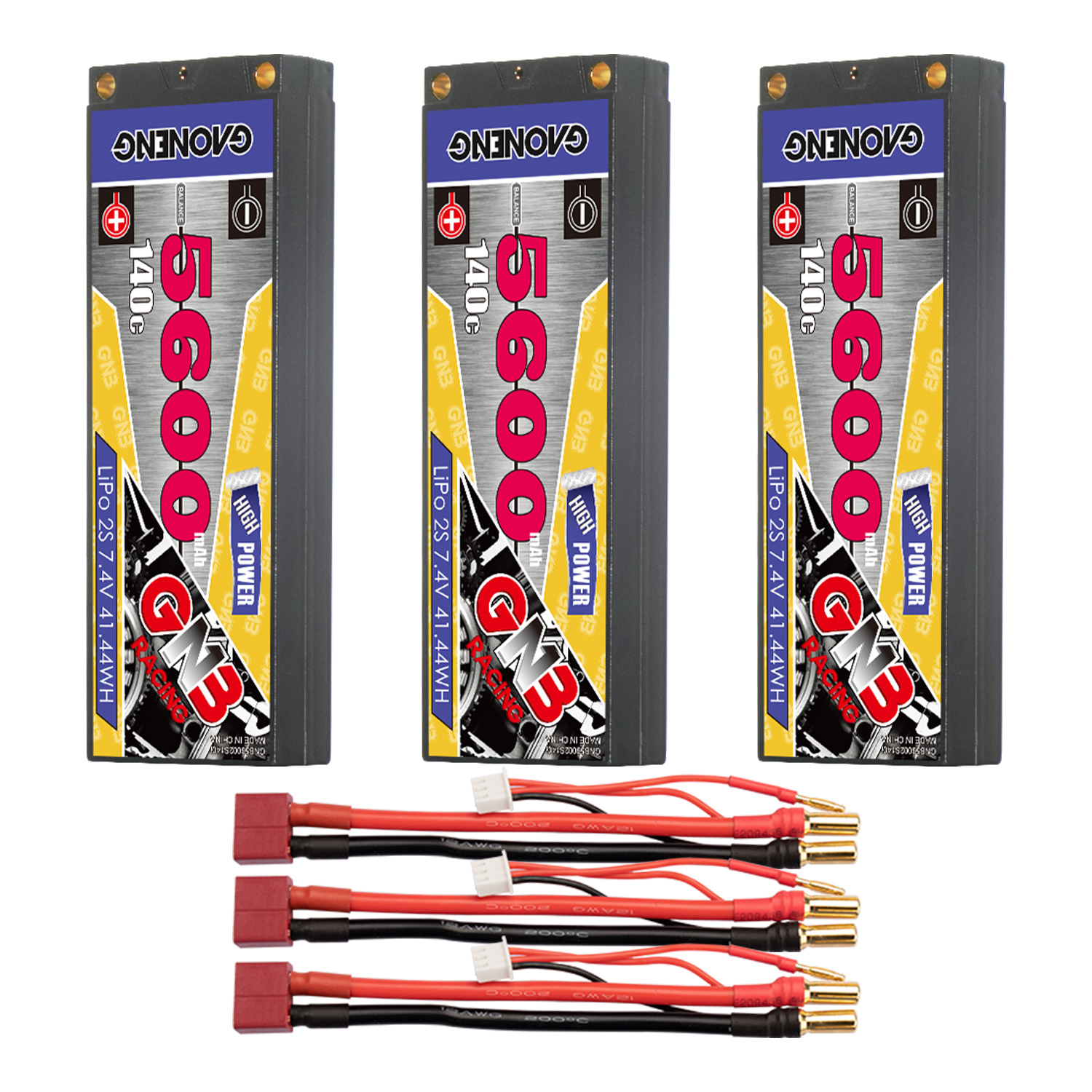 GAONENG GNB 2S 7.4V 5600mAh 140C LCG 5mm Bullet Hard Case LiPo Battery