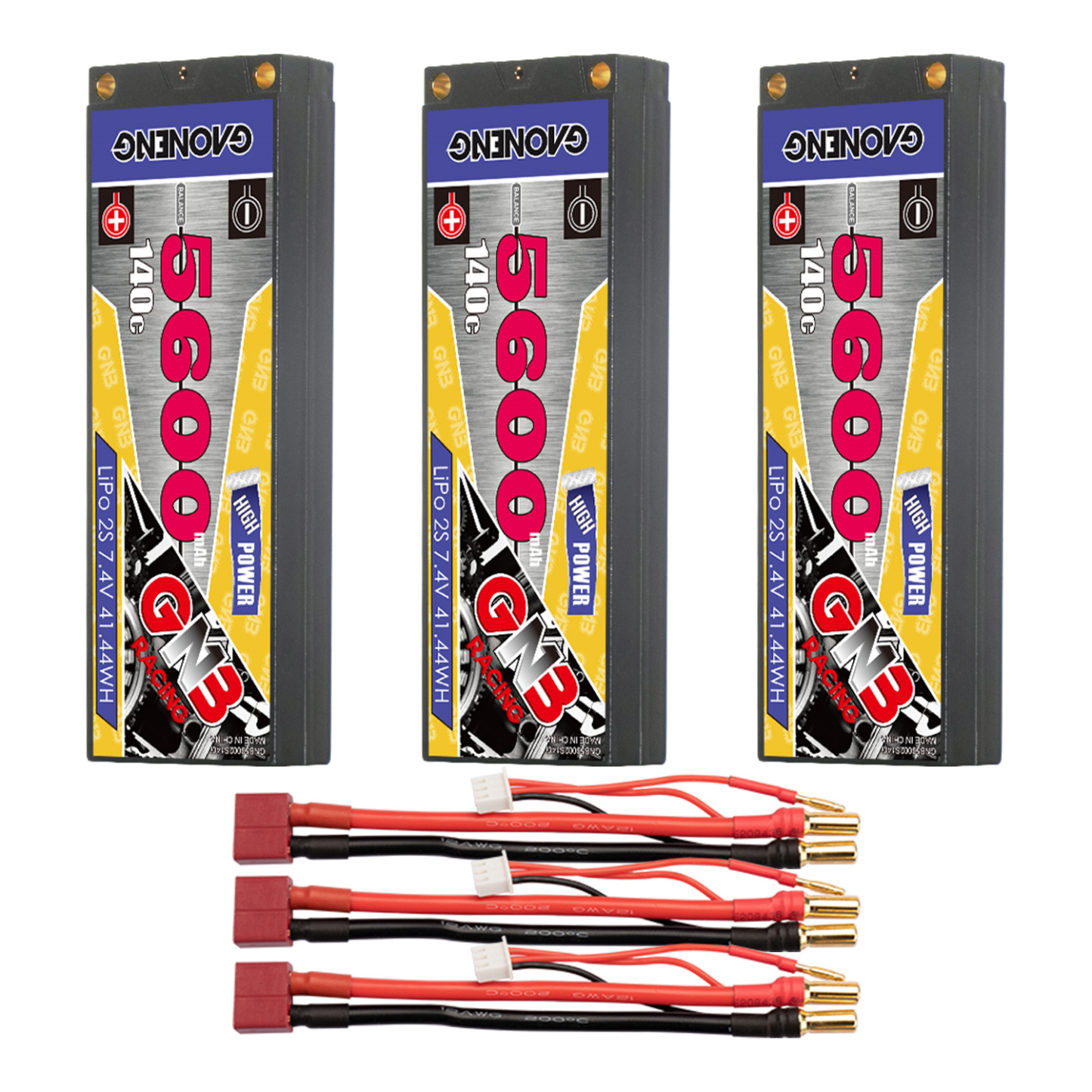 GAONENG GNB 2S 7.4V 5600mAh 140C LCG 5mm Bullet Hard Case LiPo Battery