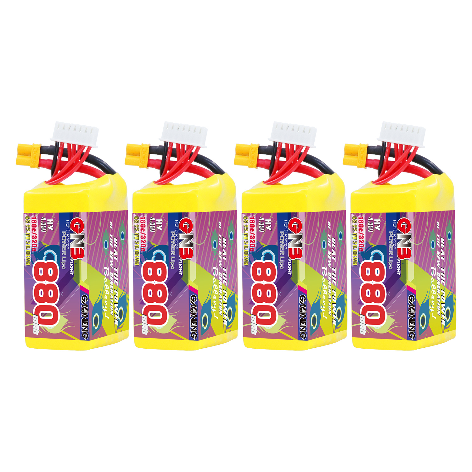 GAONENG GNB LiHV 6S 22.8V 880mAh 160C XT30 Connector LiPo Battery