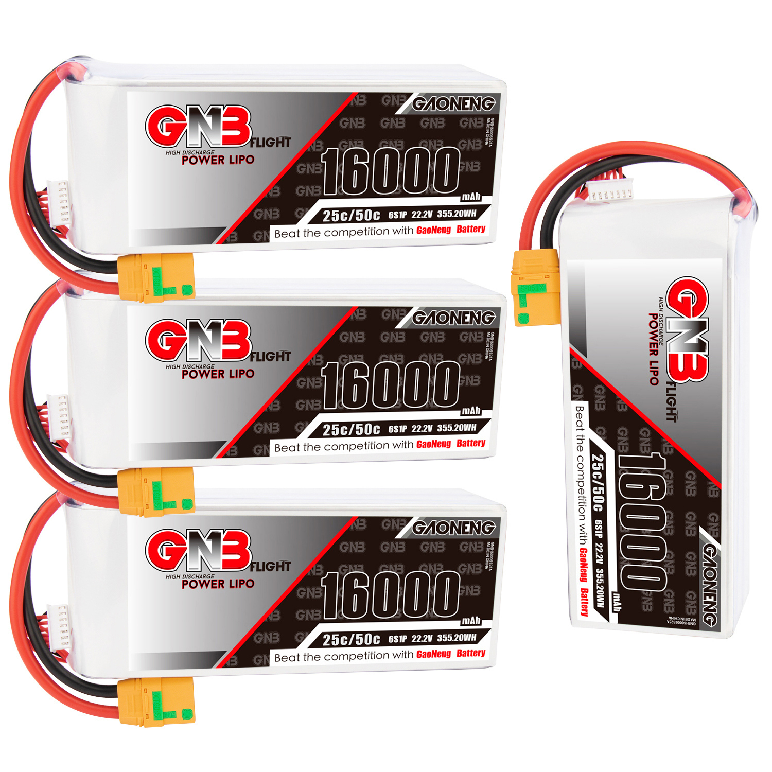 GAONENG GNB 6S1P 22.2V 16000mAh 25C RC LiPo Battery XT90S Anti-Spark