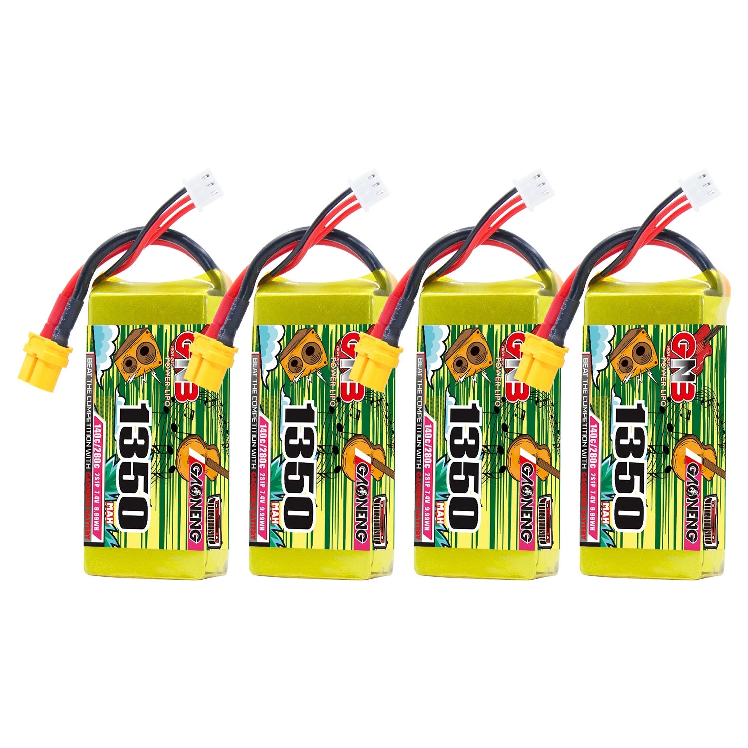 GAONENG GNB 2S 7.4V 1350mAh 130C XT60 LiPo Battery FPV Drone Quad Cars