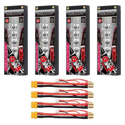 GAONENG GNB LiHV 2S 7.6V 5500mAh 150C LCG Shorty Pack 5mm Bullet Hard Case LiPo Battery