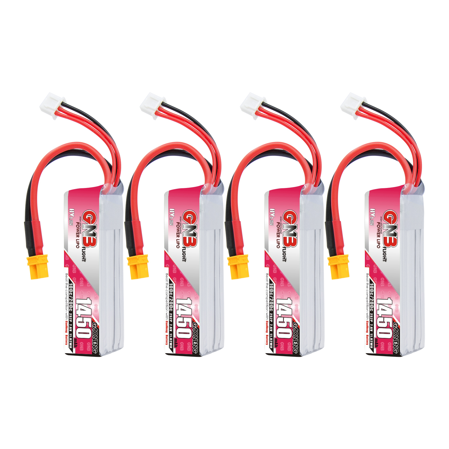 GAONENG GNB LiHV 2S 7.6V 1450mAh 100C XT30 LiPo Battery