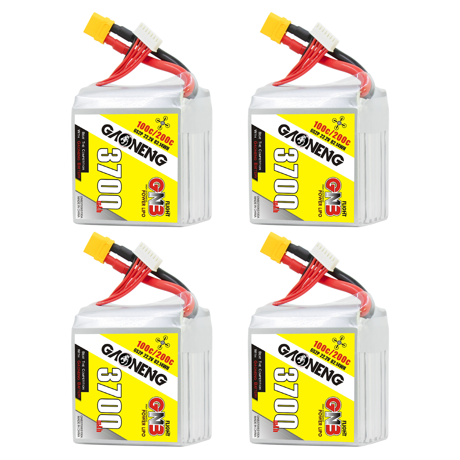 GAONENG GNB 6S2P 22.2V 3700mAh 100C LiPo Battery XT60