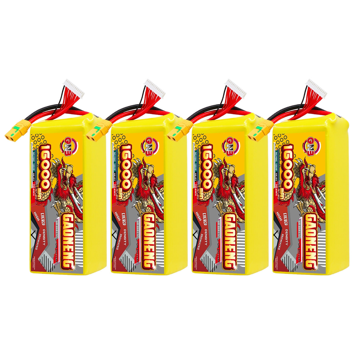 GAONENG GNB 16000mah 12S 44.4V 5C XT90S Semi Solid State Li-ion Battery 350WH/kg