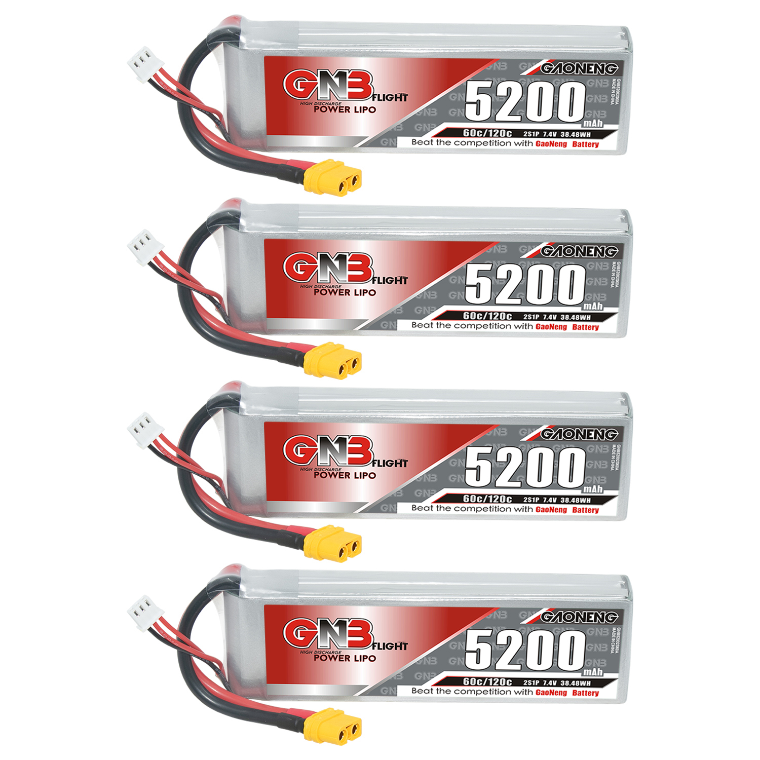 GAONENG GNB 2S 7.4V 5200mAh 60C LiPo Battery XT60