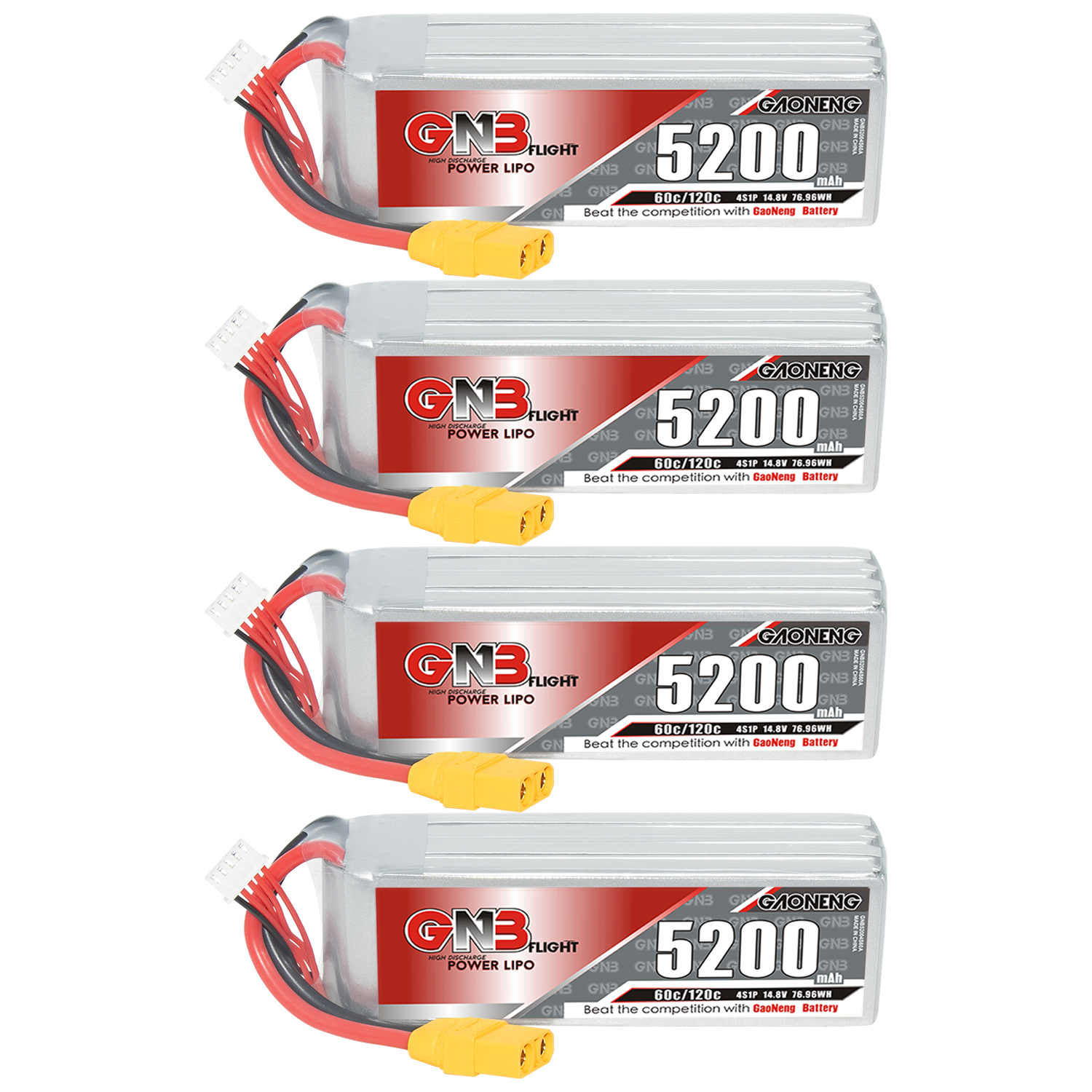 GAONENG GNB 4S 14.8V 5200mAh 60C LiPo Battery XT90