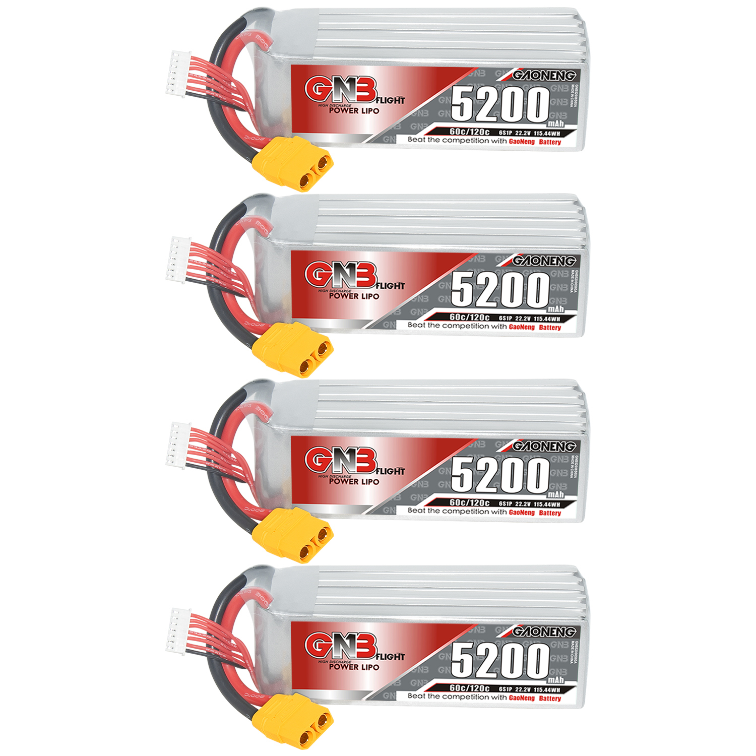 GAONENG GNB 6S 22.2V 5200mAh 60C LiPo Battery XT90