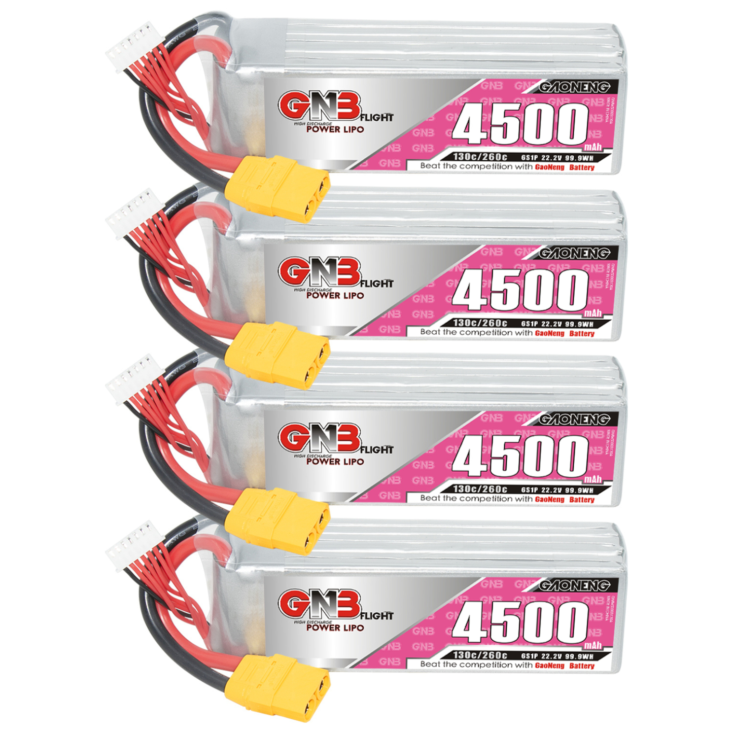 GAONENG GNB 6S 22.2V 4500mAh 130C LiPo Battery XT90