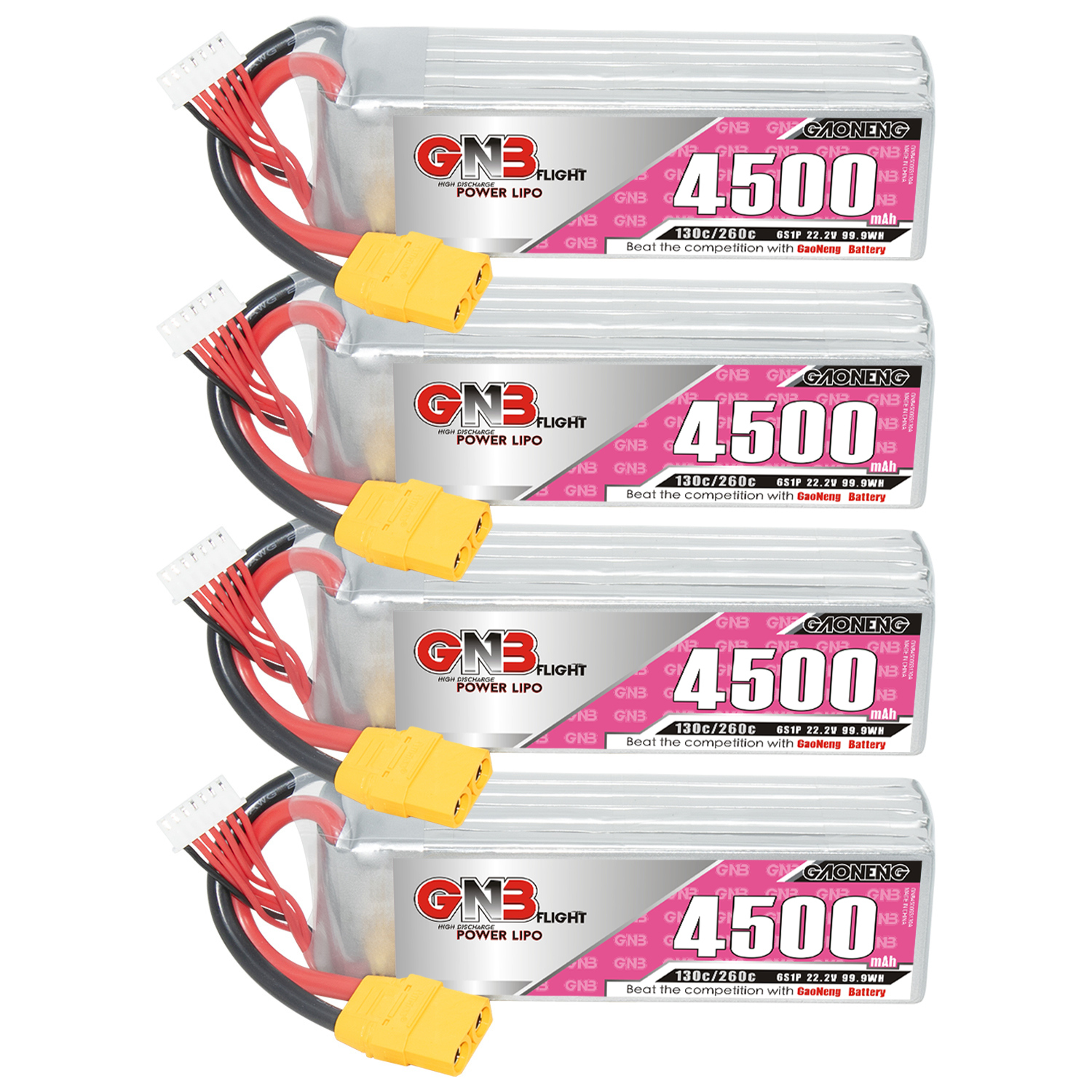 GAONENG GNB 6S 22.2V 4500mAh 130C LiPo Battery XT90