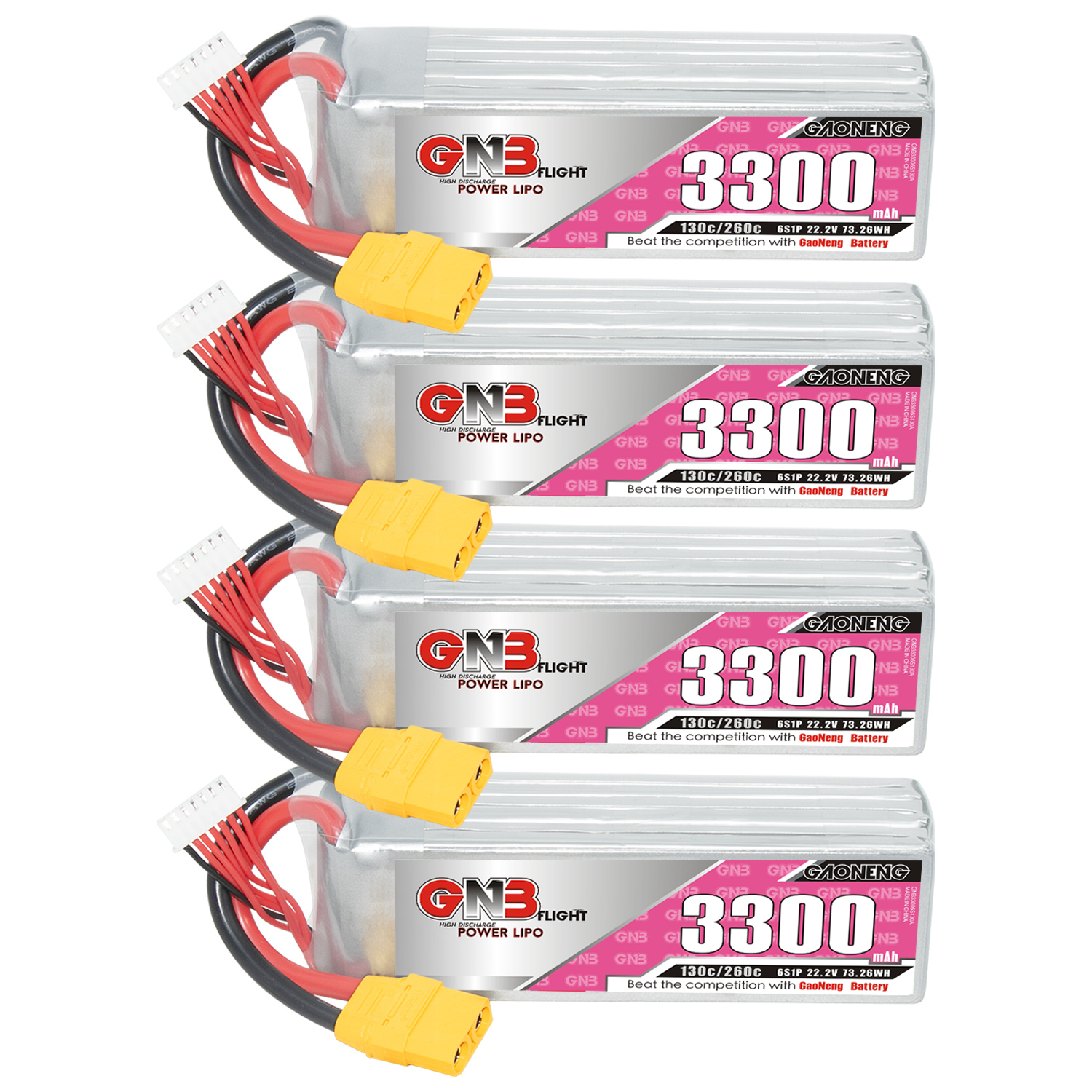GAONENG GNB 6S 22.2V 3300mAh 130C LiPo Battery XT90