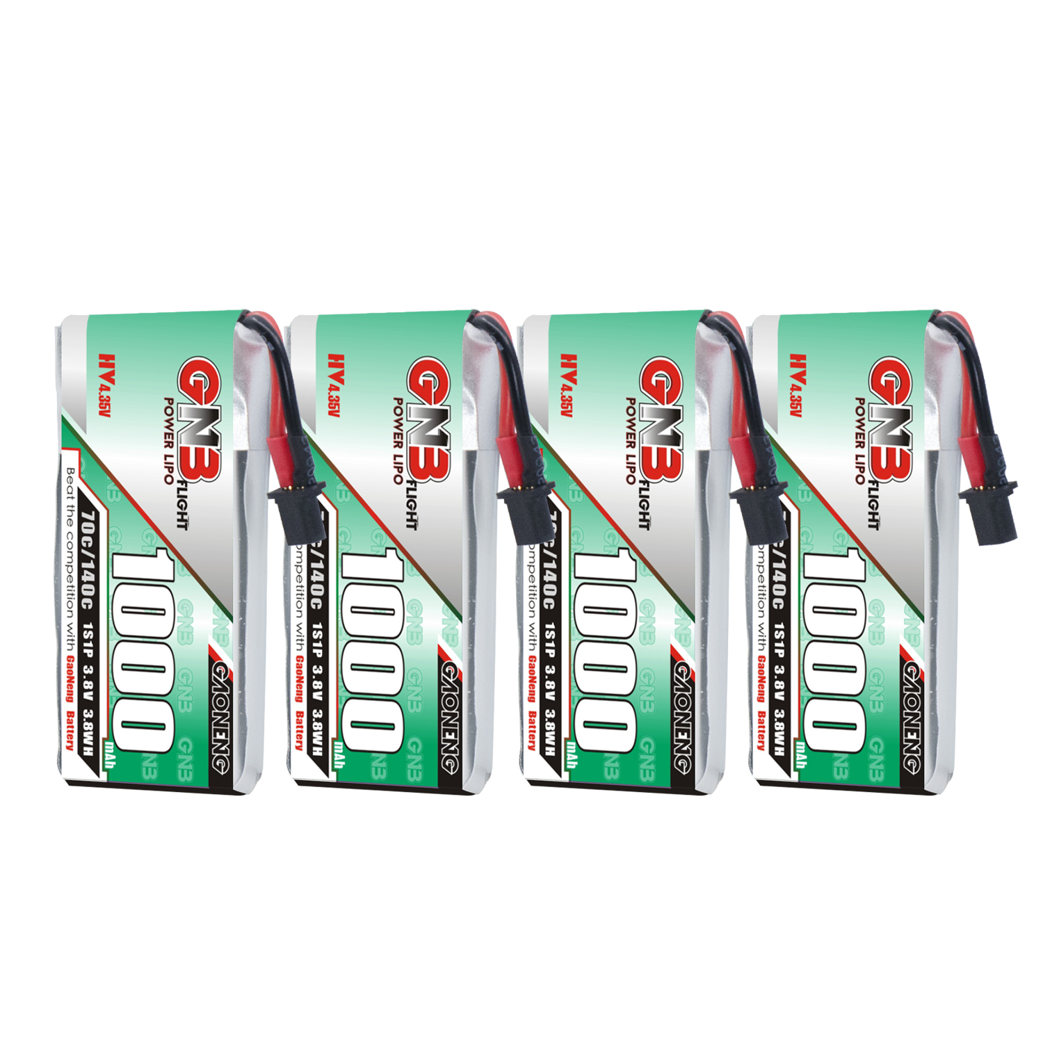 GAONENG GNB LiHV 1S 3.8V 1000mAh 70C A30 Cabled LiPo Battery Long Range