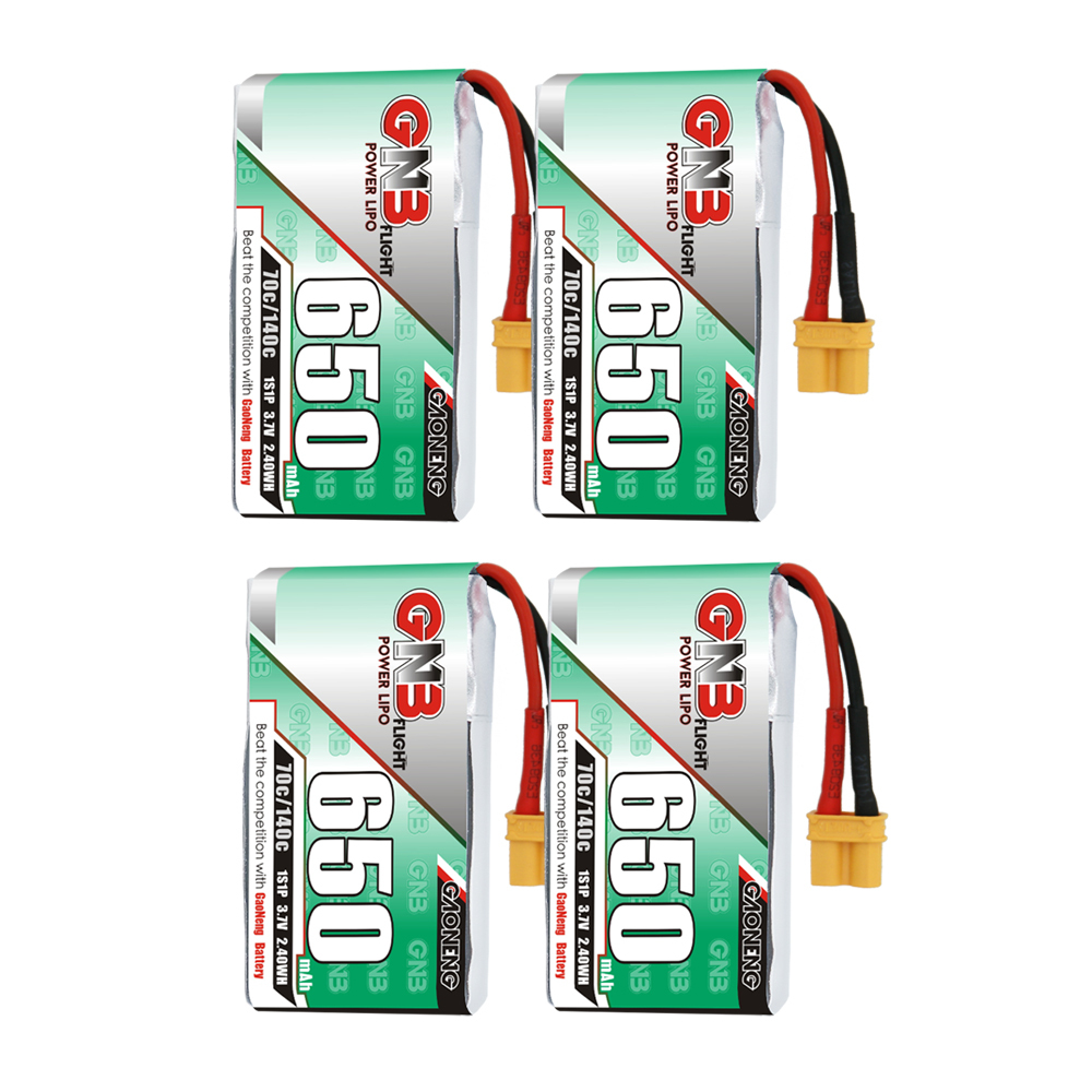 GAONENG GNB 1S 3.7V 650MAH 70C A30 LIPO BATTERY FPV DRONE Toys