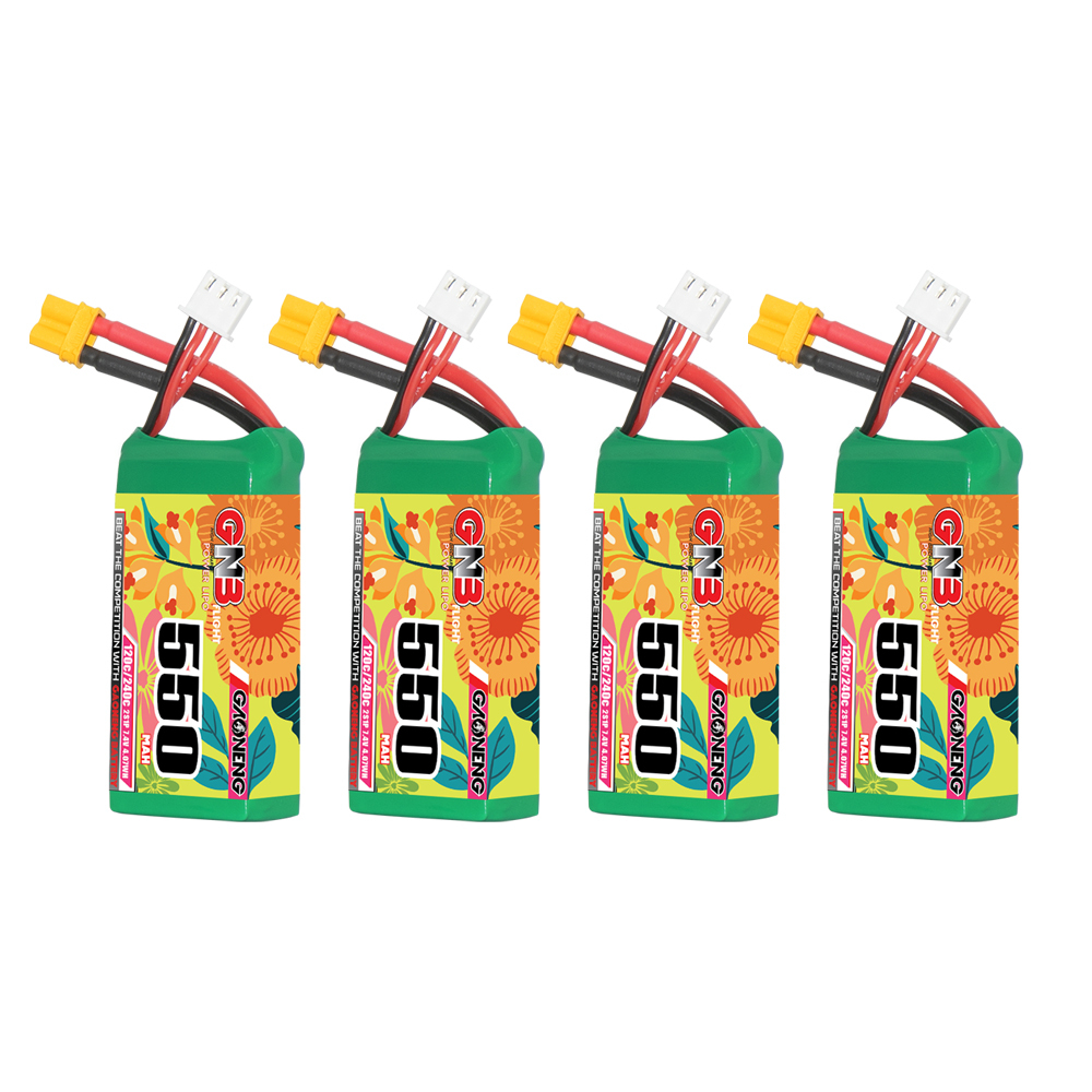 GAONENG GNB 2S 7.4V 550mAh 120C XT30 LiPo Battery Quads FPV Drone Toys