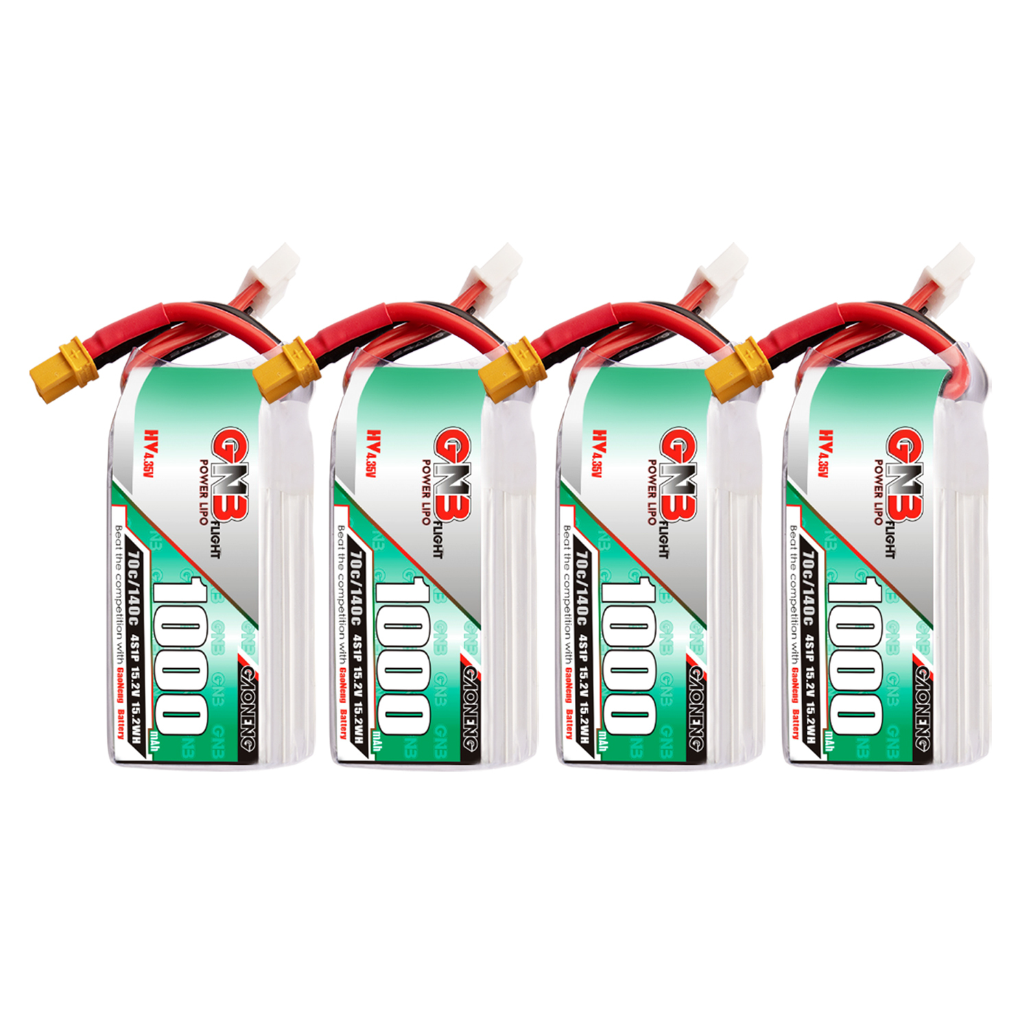 GAONENG GNB LiHV 4S 15.2V 1000mAh 70C XT30 RC LiPo Long Type FPV Quads