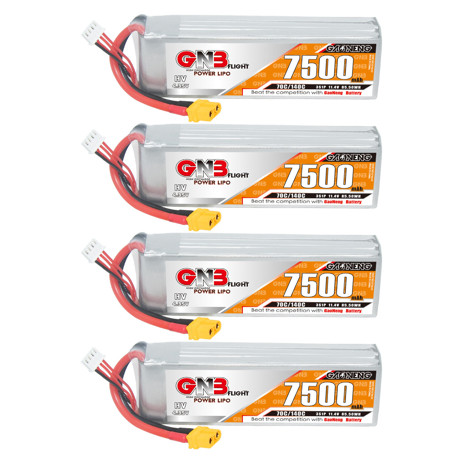 GAONENG GNB HV 3S 11.4V 7500mAh 70C LiPo Battery XT60