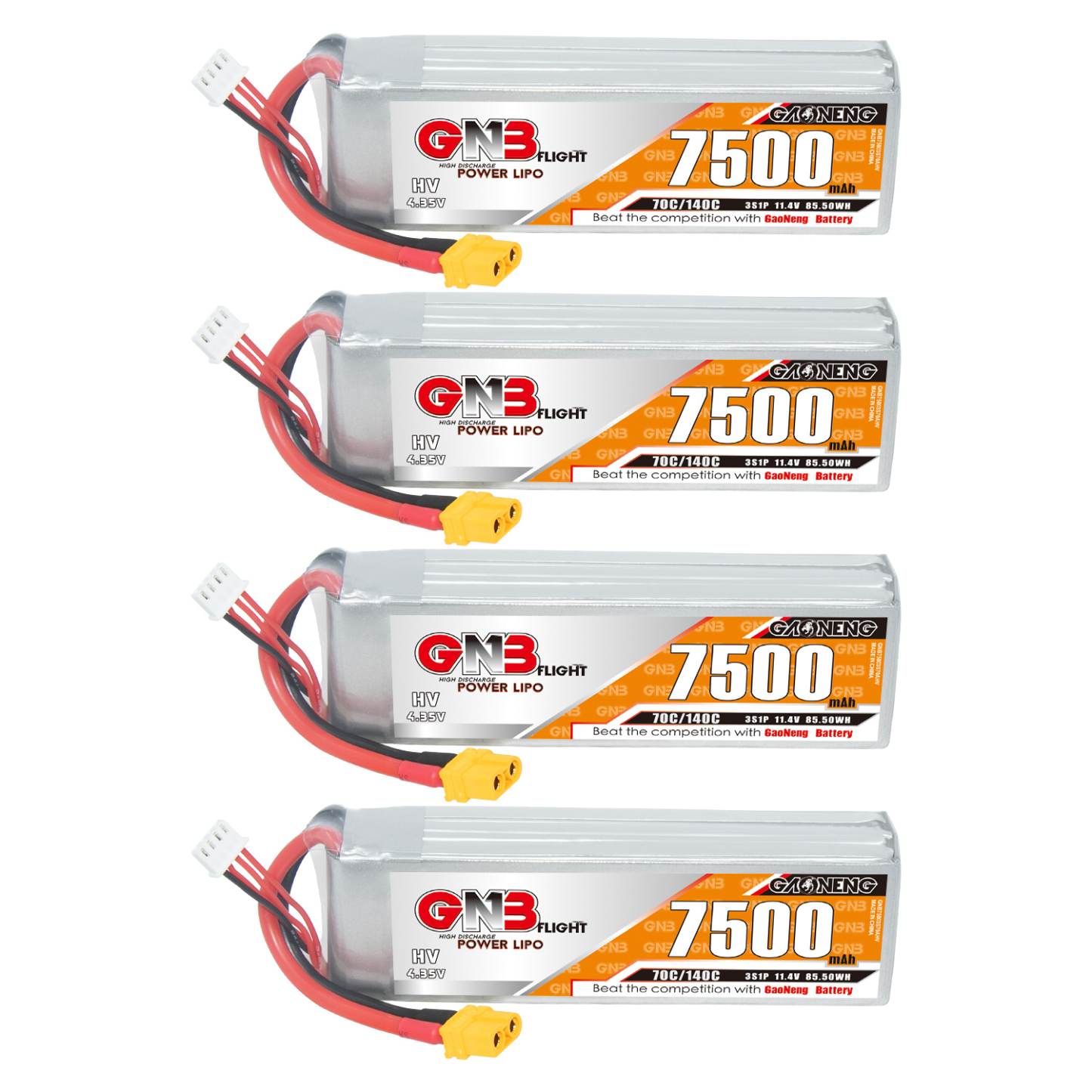 GAONENG GNB HV 3S 11.4V 7500mAh 70C LiPo Battery XT60