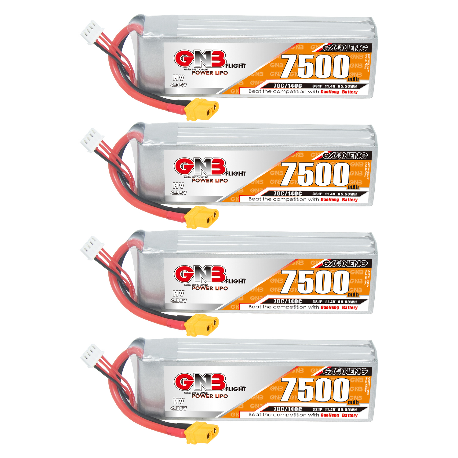 GAONENG GNB HV 3S 11.4V 7500mAh 70C LiPo Battery XT60