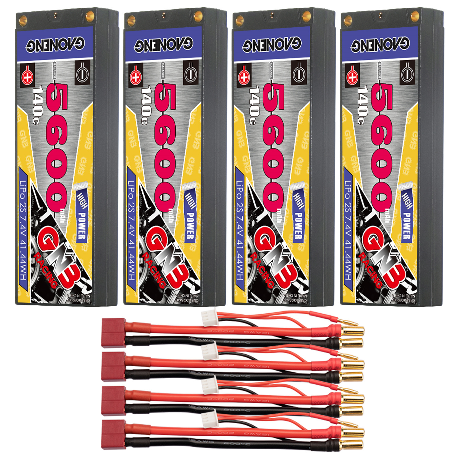 GAONENG GNB 2S 7.4V 5600mAh 140C LCG 5mm Bullet Hard Case LiPo Battery