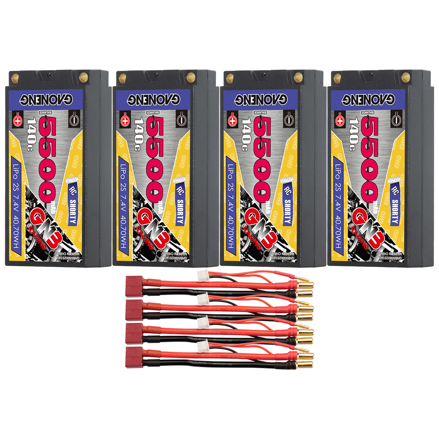 GAONENG GNB 2S 7.4V 5500mAh 140C Shorty Pack 5mm Bullet Hard Case LiPo Battery