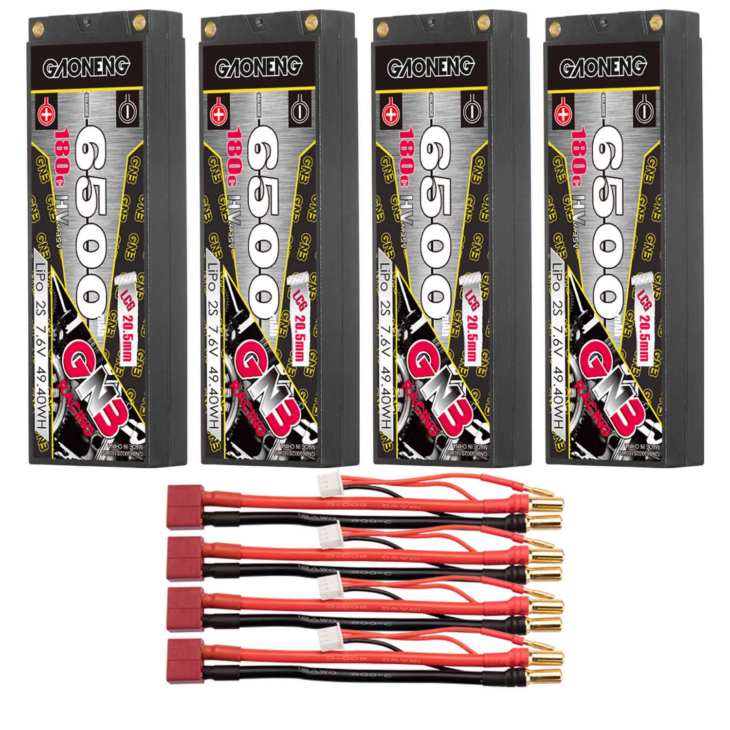 GAONENG GNB 2S 7.6V 6500mAh 180C  5mm Bullet Hard Case LiPo Battery LCG