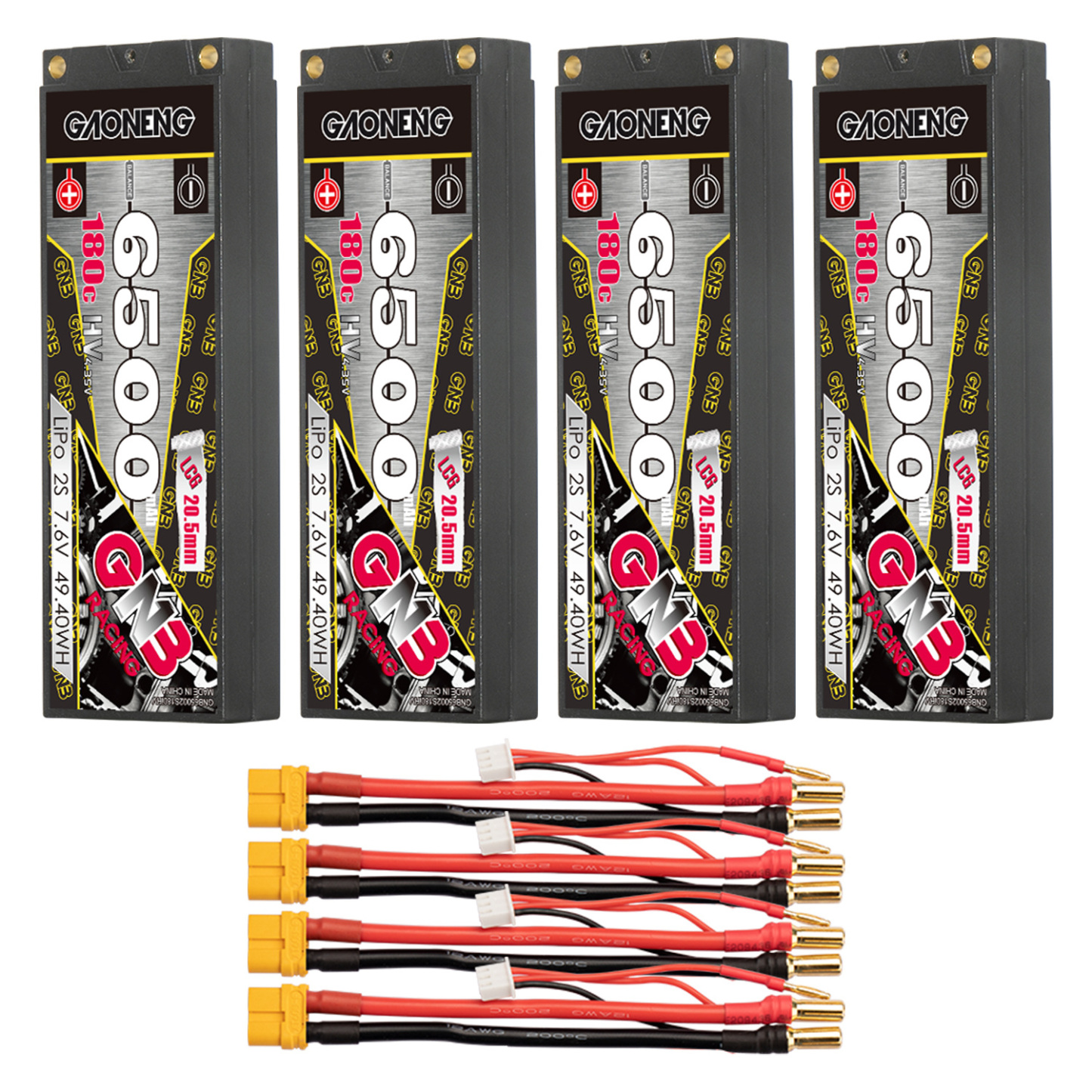 GAONENG GNB 2S 7.6V 6500mAh 180C  5mm Bullet Hard Case LiPo Battery LCG