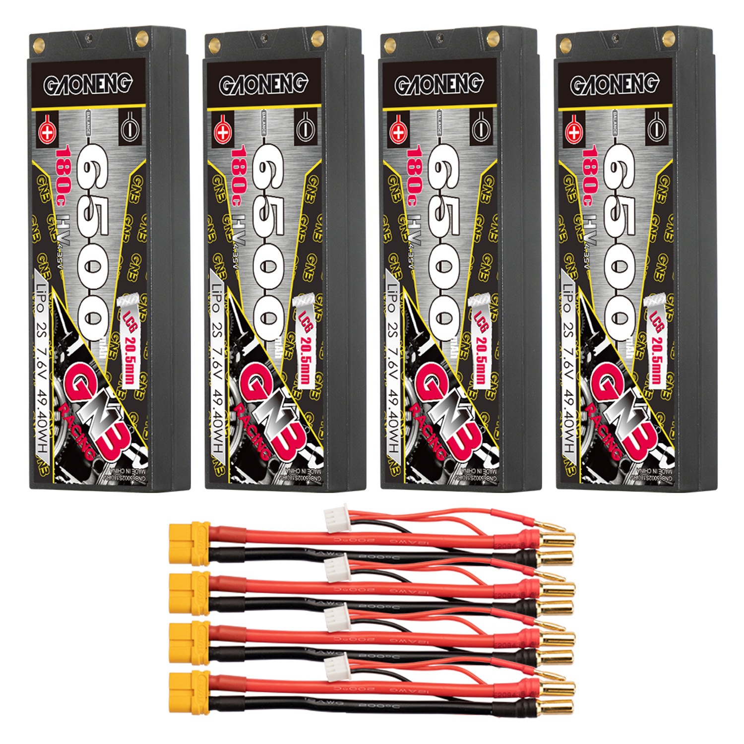 GAONENG GNB 2S 7.6V 6500mAh 180C  5mm Bullet Hard Case LiPo Battery LCG