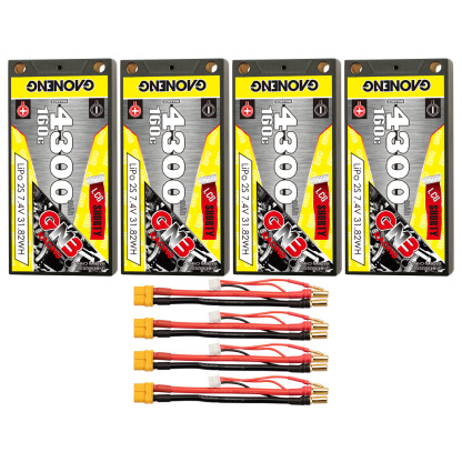 GAONENG GNB 2S 7.4V 4300mAh 160C LCG Shorty 5mm Bullet Hard Case LiPo Battery