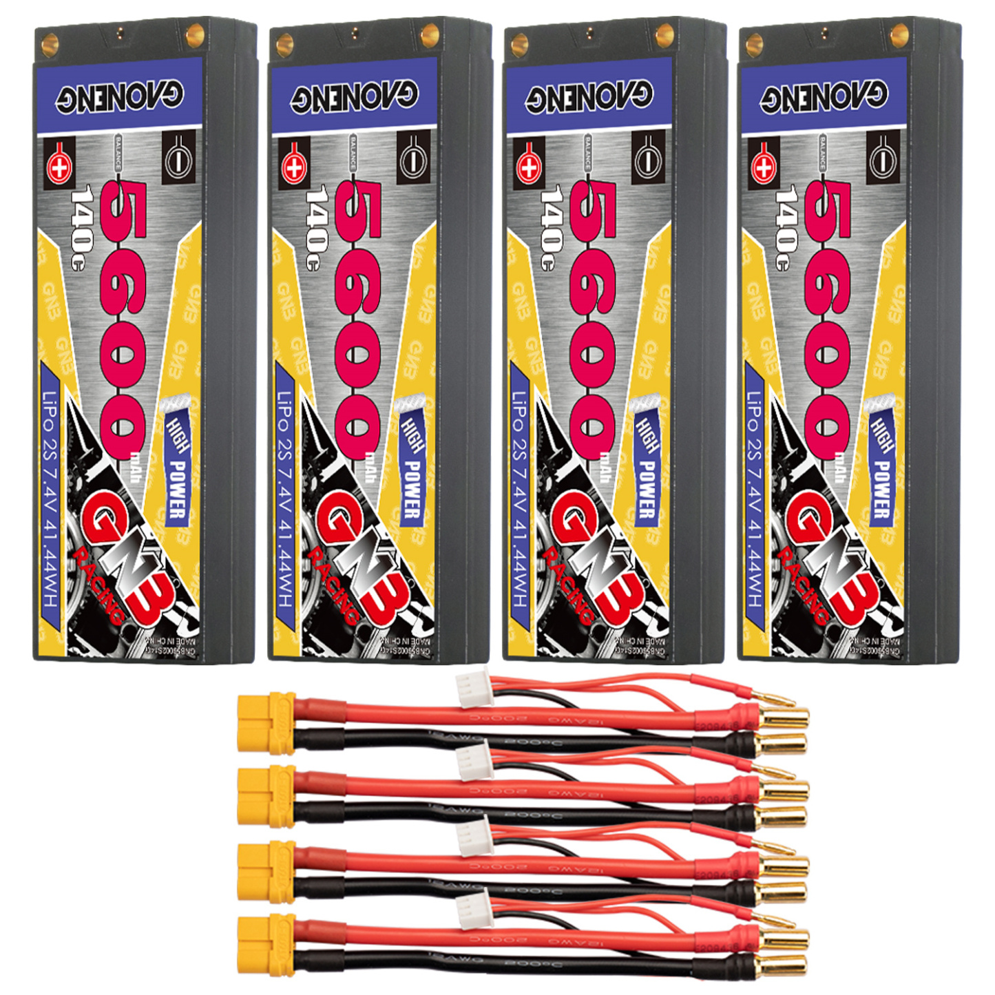 GAONENG GNB 2S 7.4V 5600mAh 140C LCG 5mm Bullet Hard Case LiPo Battery