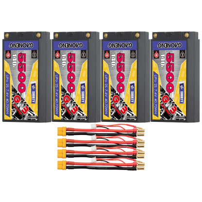 GAONENG GNB 2S 7.4V 5500mAh 140C Shorty Pack 5mm Bullet Hard Case LiPo Battery