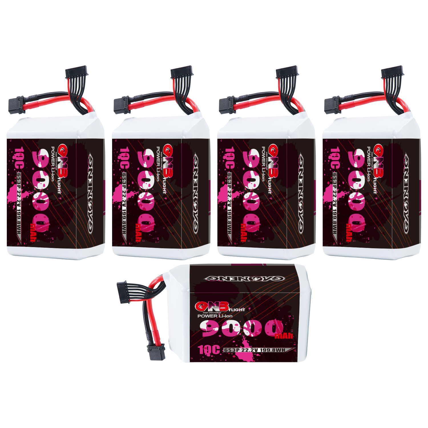 GAONENG GNB 6S 22.2V 9000mAh 10C XT60 Li-ion Battery made with 18650 Sony VTC6