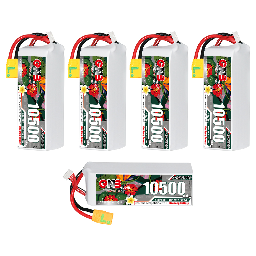 GAONENG GNB 6S 22.2V 10500mah 40C LiPo Battery XT90