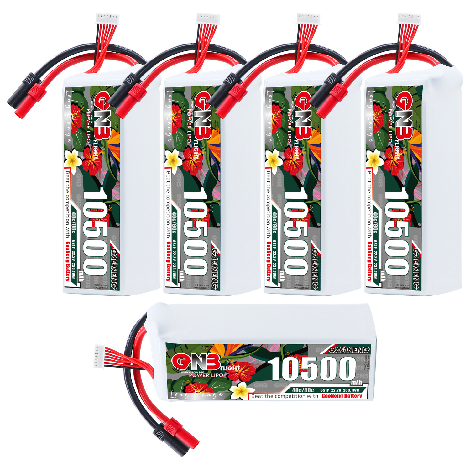 GAONENG GNB 6S 22.2V 10500mah 40C LiPo Battery XT150