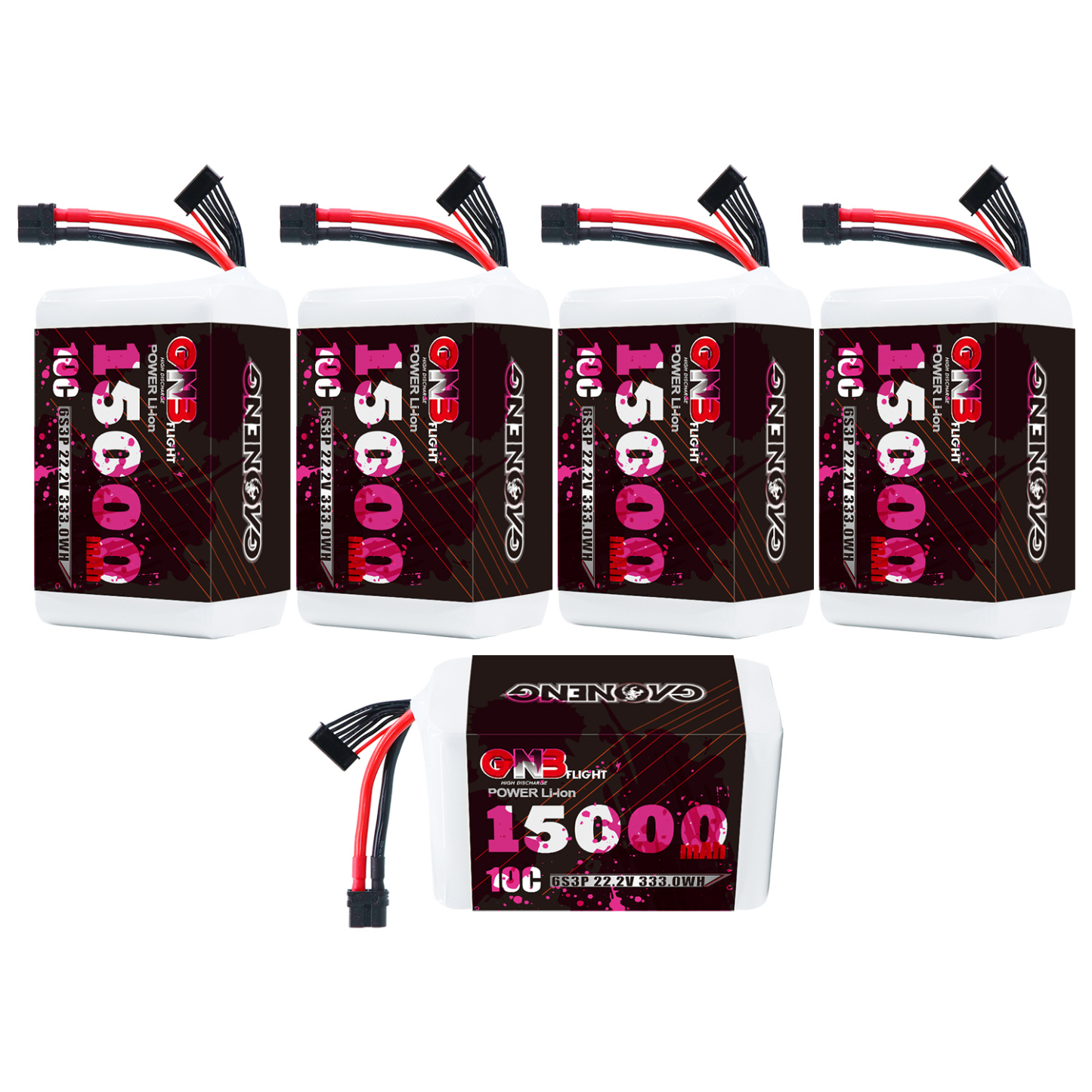 GAONENG GNB 6S 22.2V 15000mAh 10C XT60 Li-ion Battery made with Samsung 21700 50S