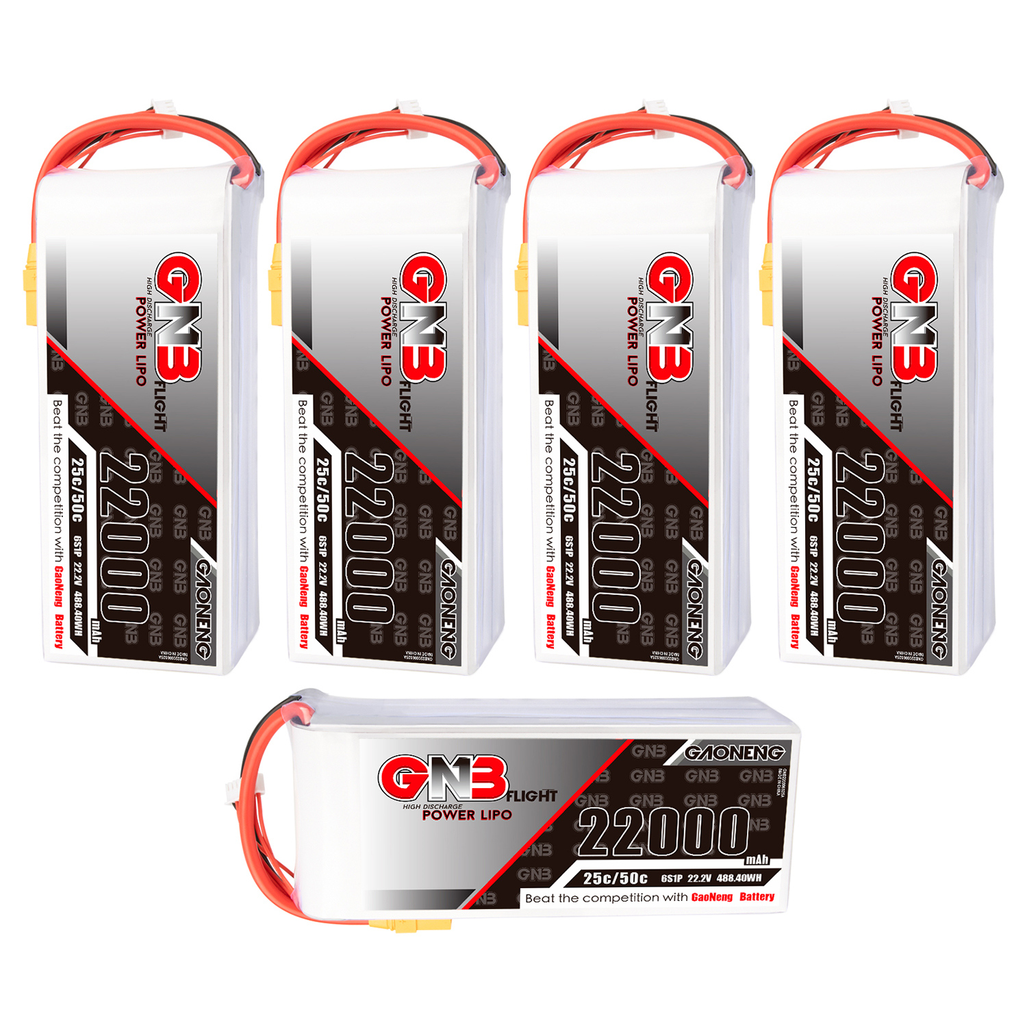 GAONENG GNB 6S1P 22.2V 22000mAh 25C RC LiPo Battery XT90