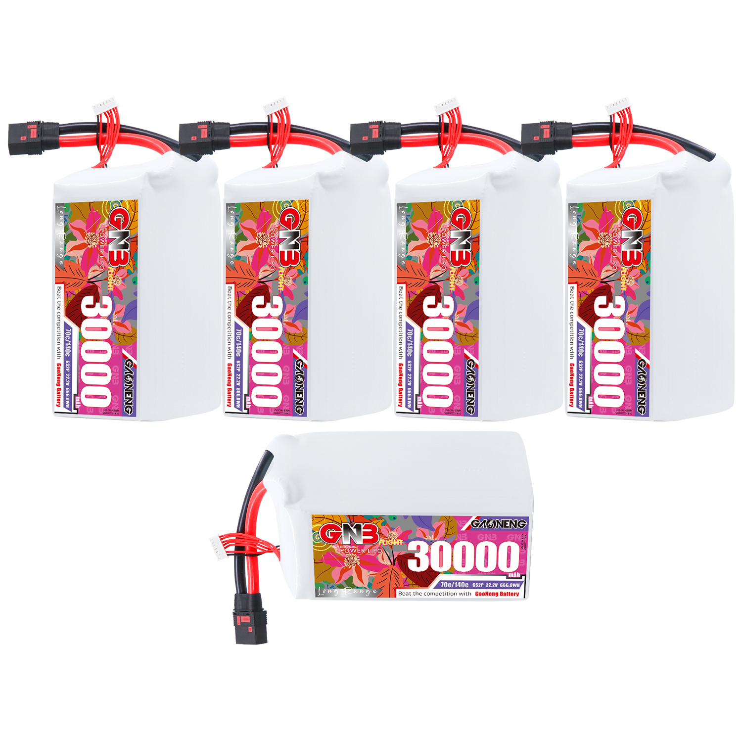 GAONENG GNB 6S2P 22.2V 30000mAh 70C RC LiPo Battery QS8