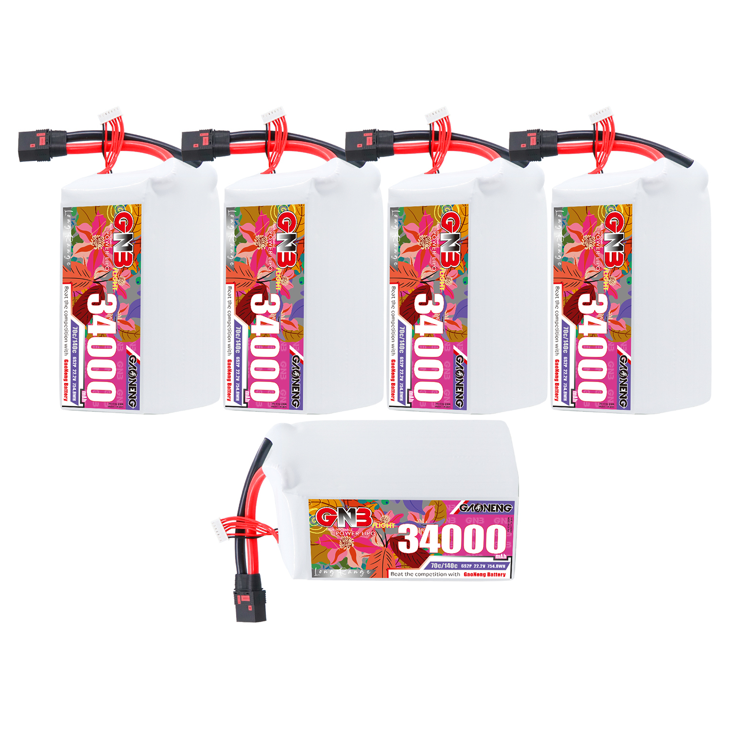 GAONENG GNB 6S2P 22.2V 34000mAh 70C RC LiPo Battery QS8