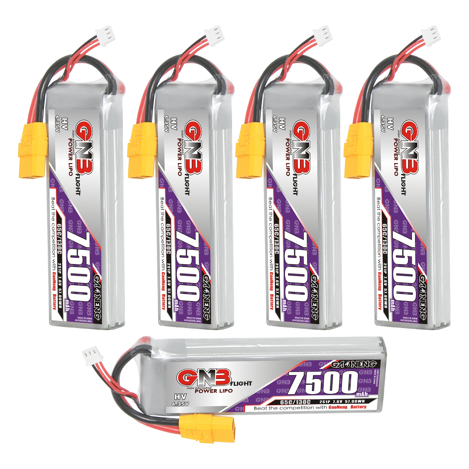 GAONENG GNB HV 2S 7.6V 7500mAh 65C LiPo Battery XT90