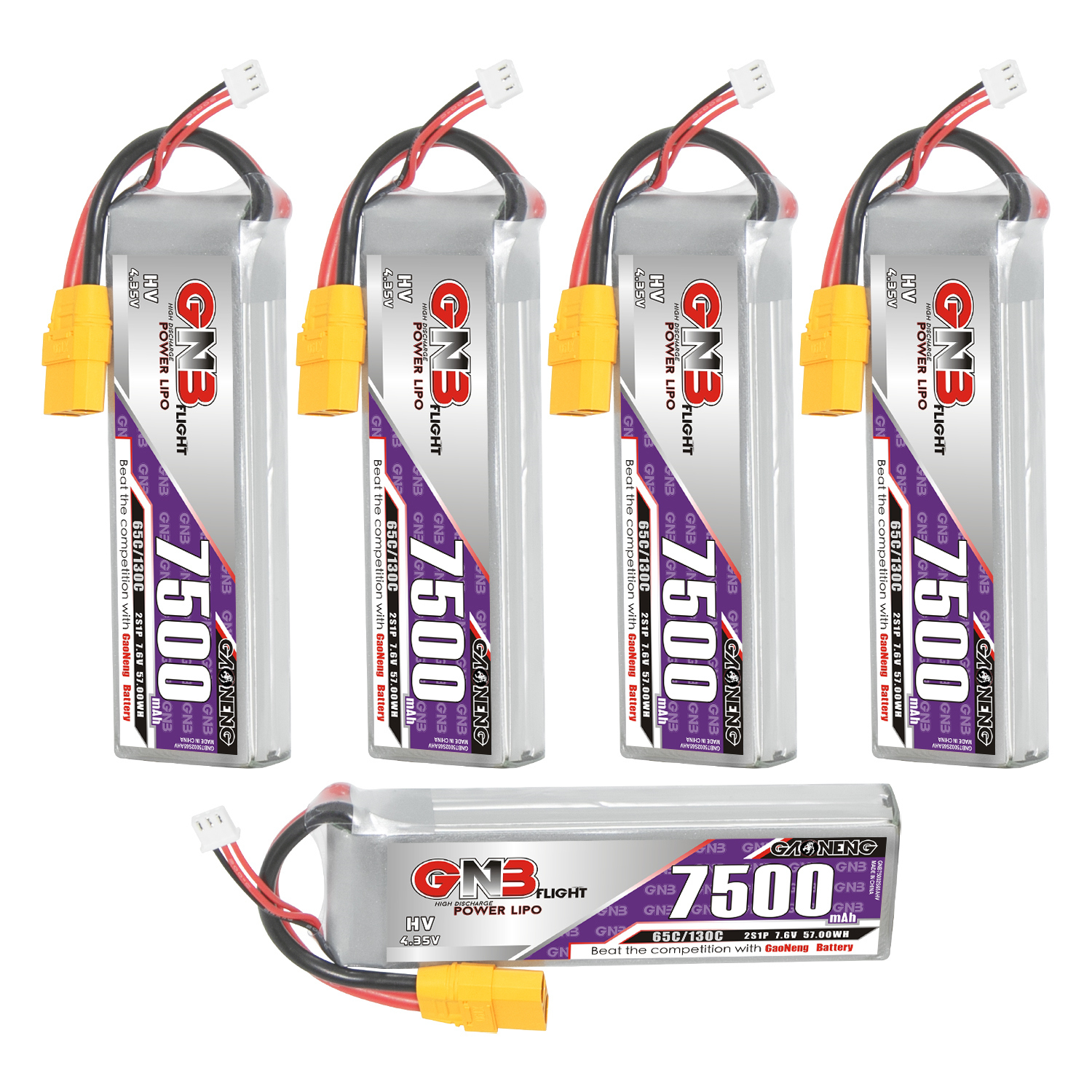GAONENG GNB HV 2S 7.6V 7500mAh 65C LiPo Battery XT90