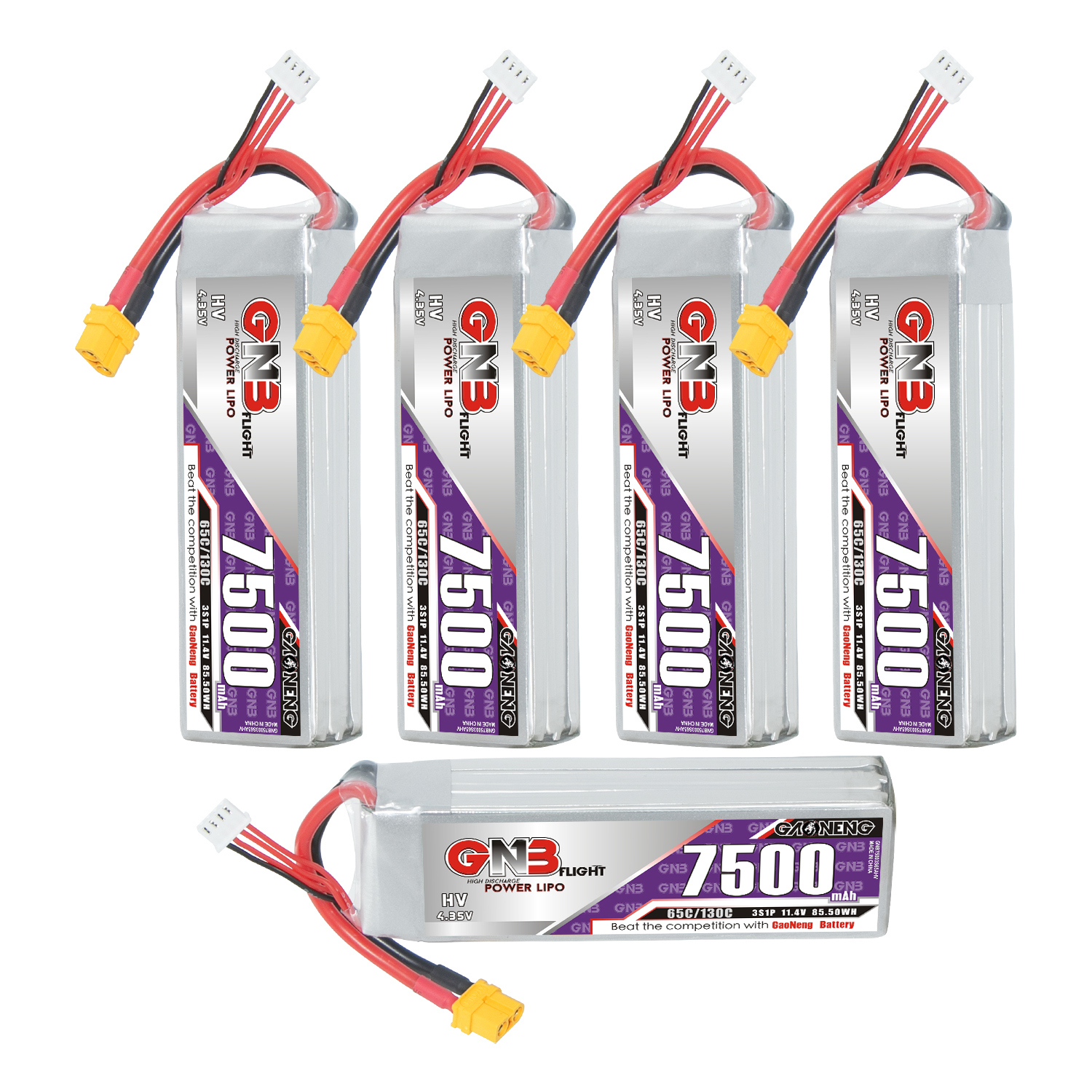 GAONENG GNB HV 3S 11.4V 7500mah 65C LiPo Battery XT60