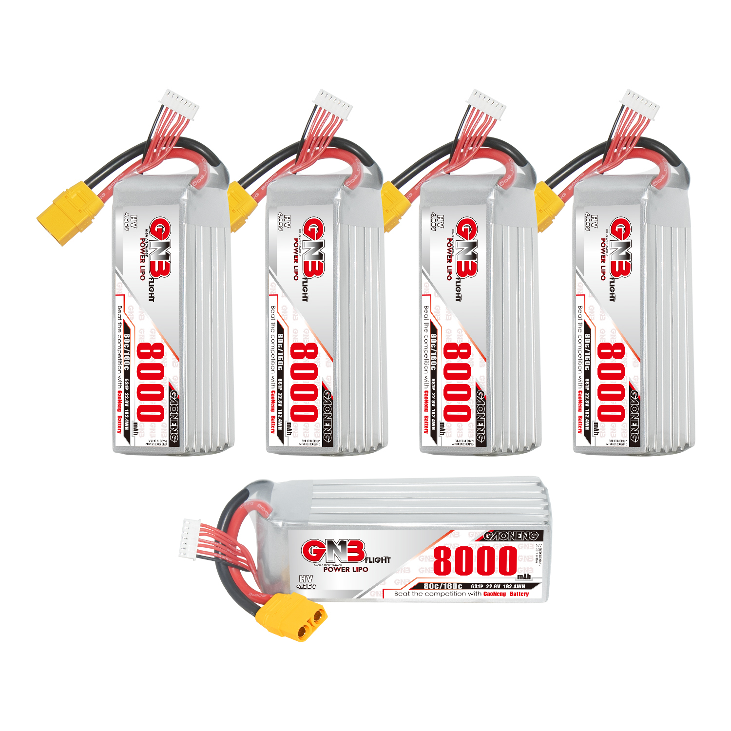 GAONENG GNB HV 6S 22.8V 8000mAh 80C LiPo Battery XT90