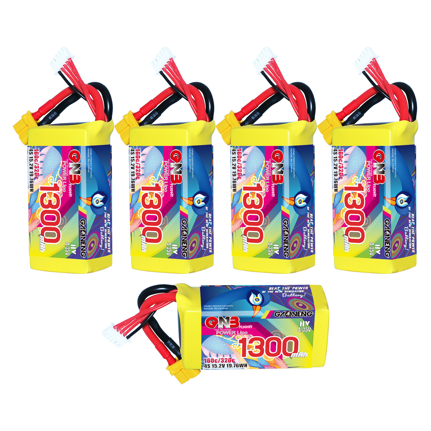 GAONENG GNB LiHV 4S 15.2V 1300mAh 160C XT60 LiPo Battery