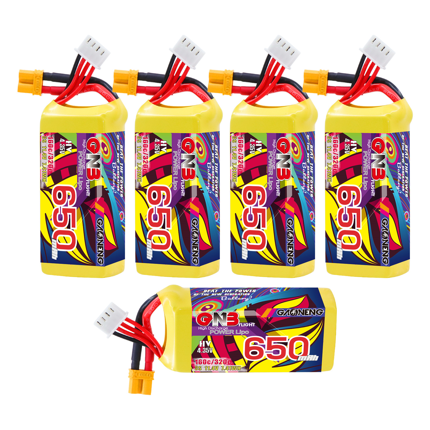 GAONENG GNB LiHV 3S 11.4V 650mAh 160C XT30 LiPo Battery