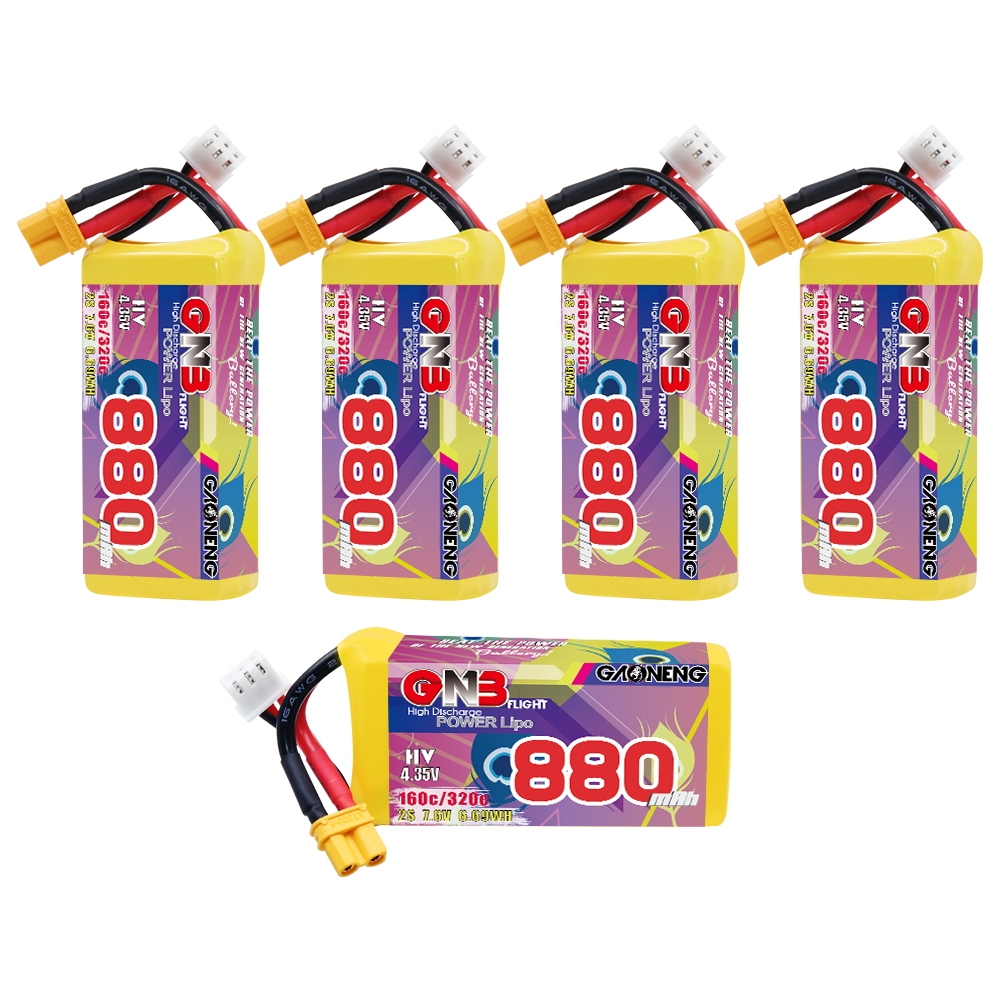 GAONENG GNB LiHV 2S 7.6V 880mah 160C XT30 LiPo Battery
