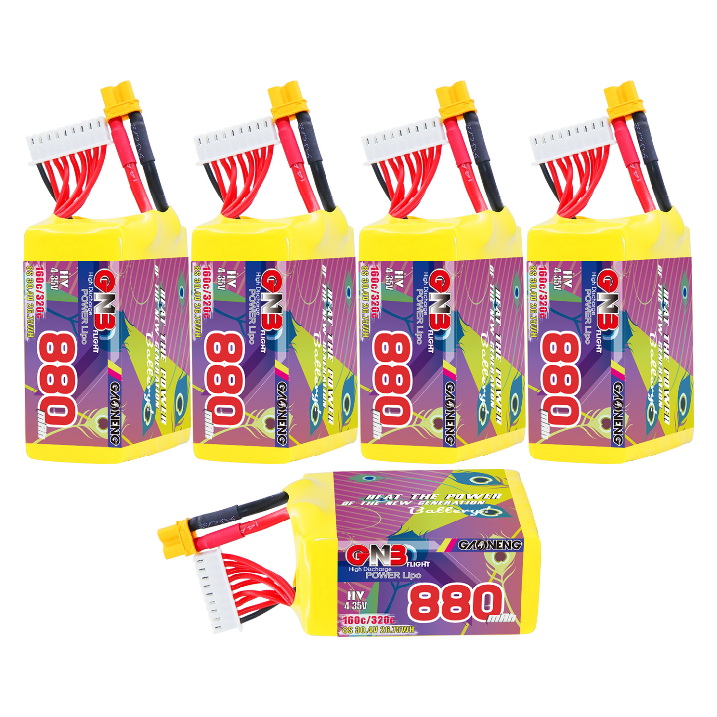 GAONENG GNB LiHV 8S 30.4V 880mAh 160C XT30 Connector LiPo Battery