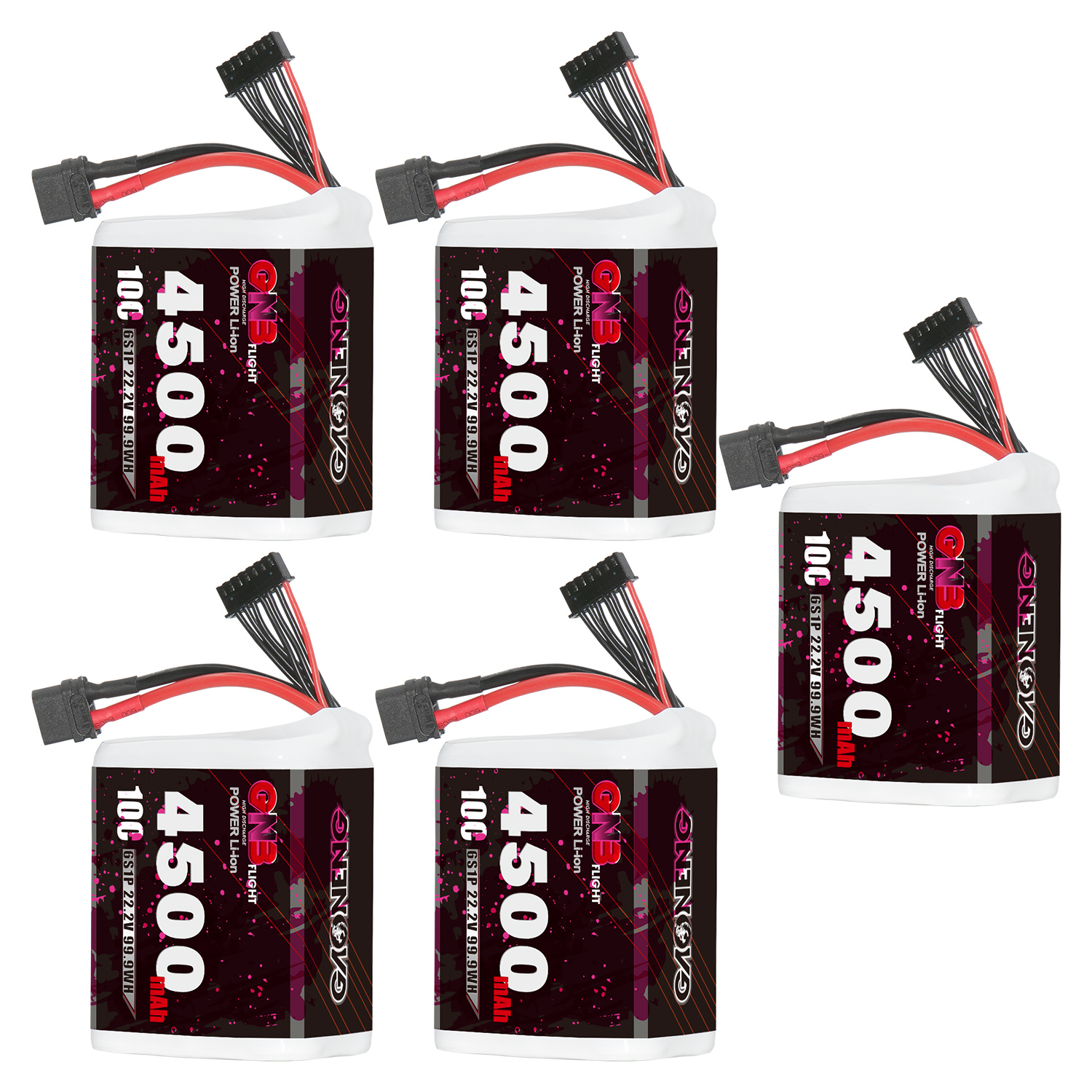 GAONENG GNB 6S 22.2V 4500mah 10C XT60 Li-ion Battery made with Molicel 21700 P45B