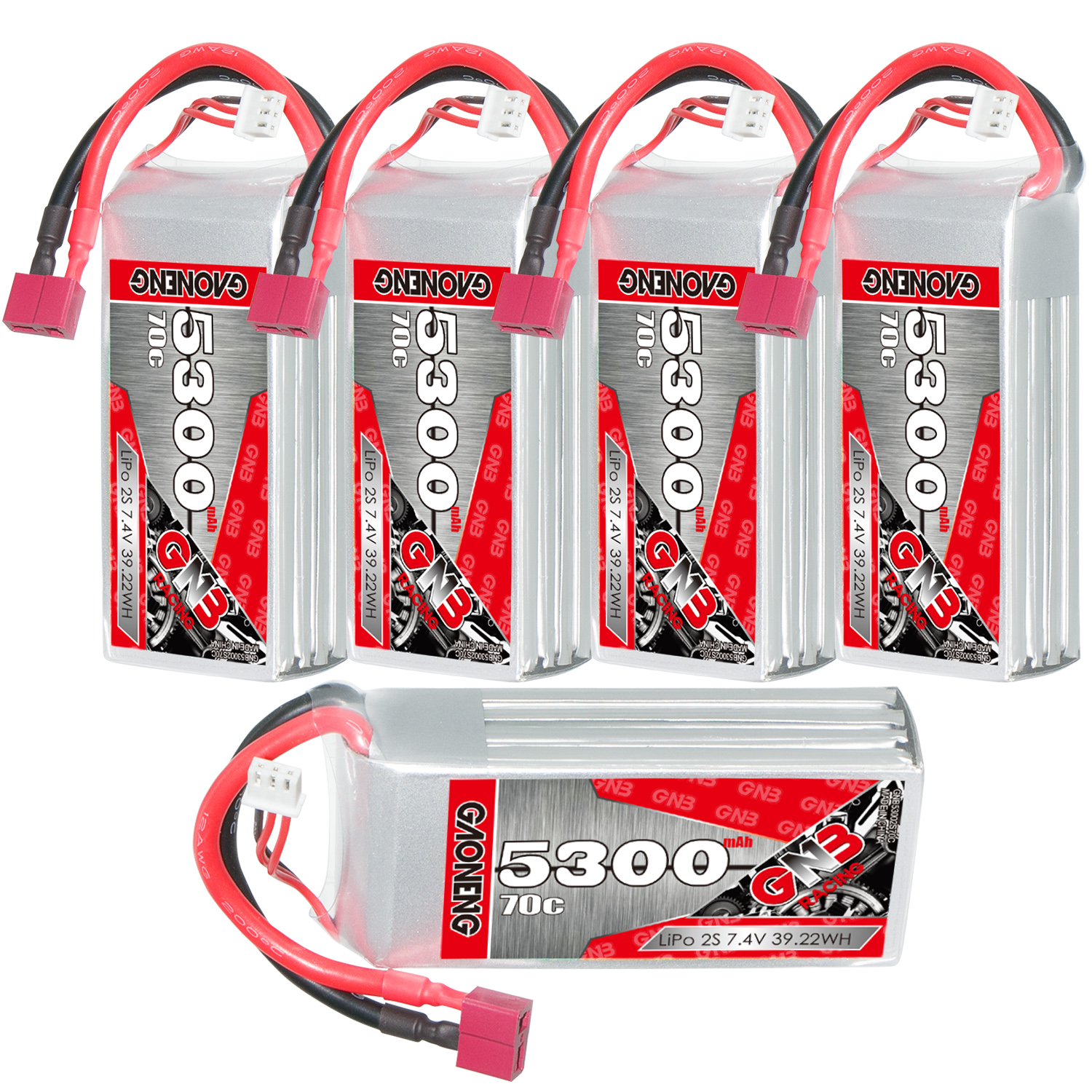GAONENG GNB 2S 7.4V 5300mAh 70C LiPo Battery T-PLUG